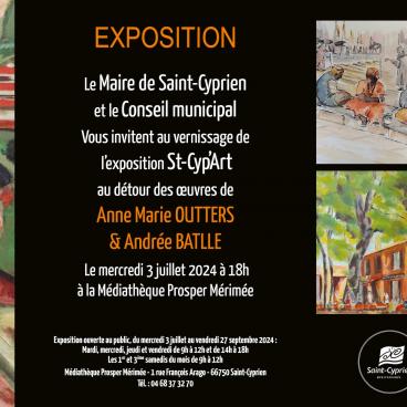 EXPOSITION ST-CYP'ART ANNE-MARIE OUTTERS & ANDREE BATLLE